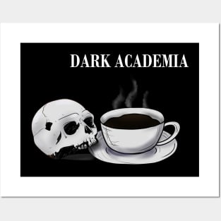 Dark academia coffee and skull Posters and Art